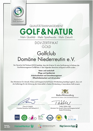 Zertifikat Golf und Natur 2023 